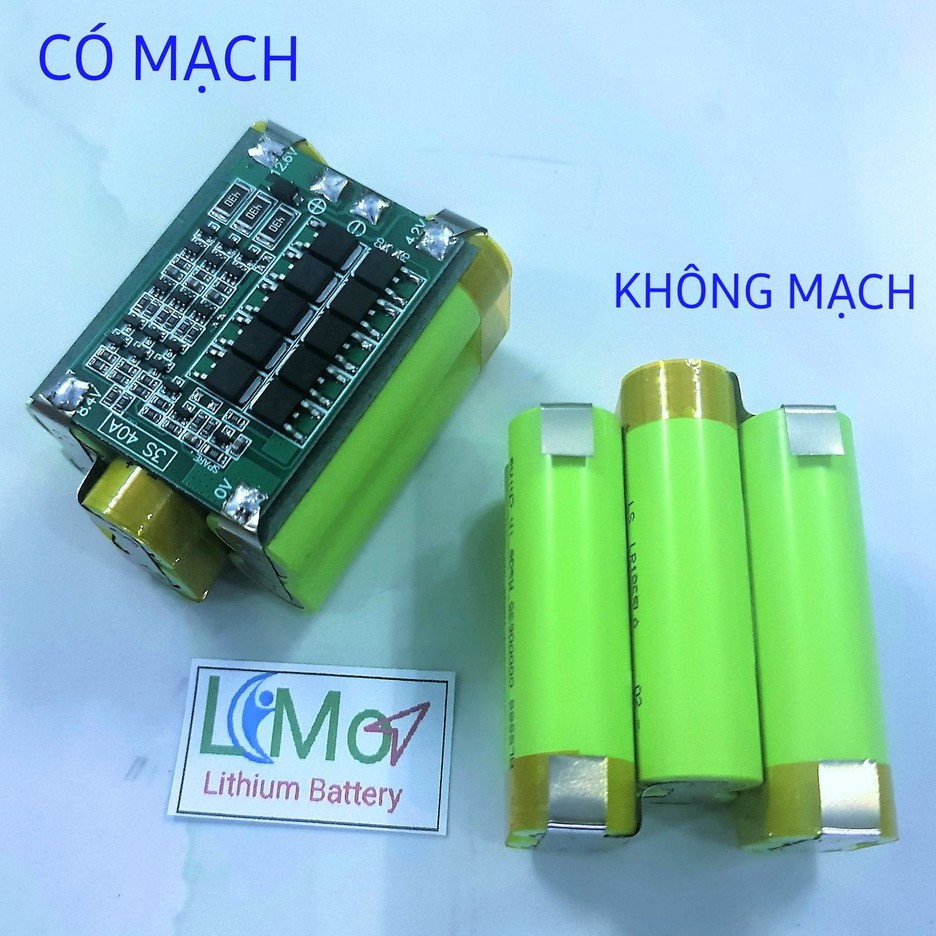 Khối pin 3S 12.6V Ryobi 5AH nhiều mẫu. Pin ryobi 5AH 12V có mạch, không mạch, tặng kèm sạc pin - LiMo