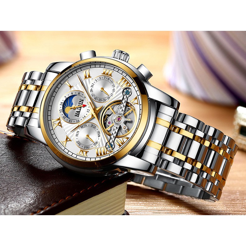 Đồng Hồ Cơ Nam Automatic Chính Hãng HAIQIN Dây Thép Cao Cấp Chạy Full Kim | BigBuy360 - bigbuy360.vn