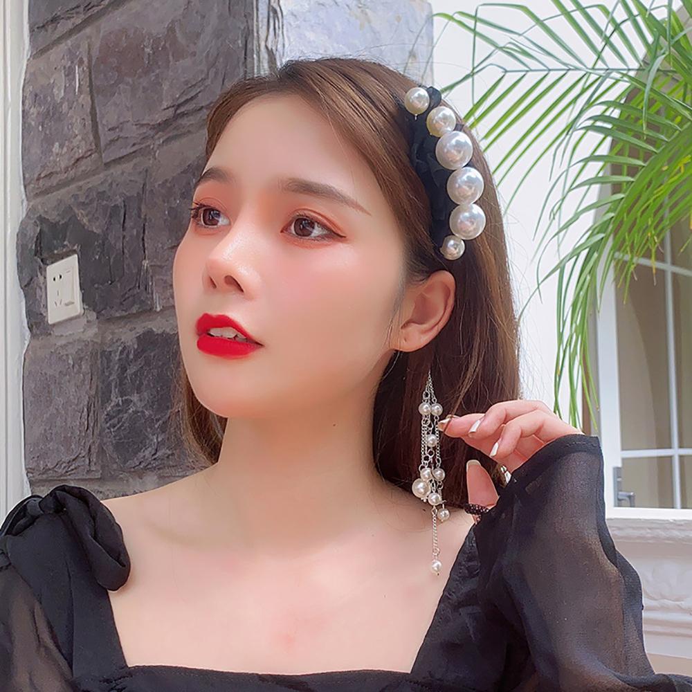 ANEMONE Băng Đô Cài Tóc Giả Bông Tai Kiểu Hàn Quốc Cho Nữ