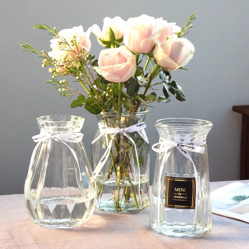 Lọ hoa thuỷ tinh vintage đa giác xinh xắn
