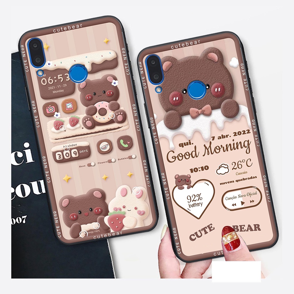 Ốp lưng Huawei P20 LITE in hình Gấu nâu - hồng, Gấu Be@rick  cực CUTE, DỄ THƯƠNG