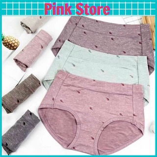 Quần Lót Nữ Cotton Cao Cấp Cạp Cao Muối Tiêu Chấm Bi Kháng Khuẩn Mềm Mại PINK STORE QL997