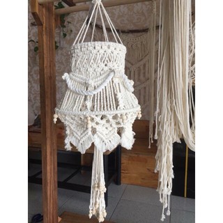 Macrame Lá - Đèn chùm macrame trang trí - Macrame Lá