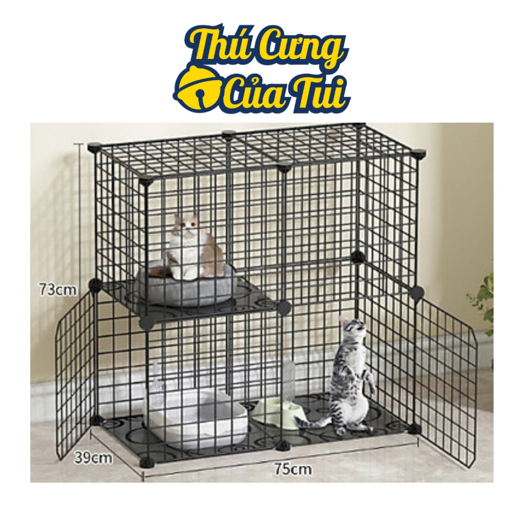 Combo Lưới Ghép Chuồng Quây Thú Cưng Chó Mèo ( tặng chốt ) - Combo 2 Tầng 2x2x2 - Thú Cưng Của Tui