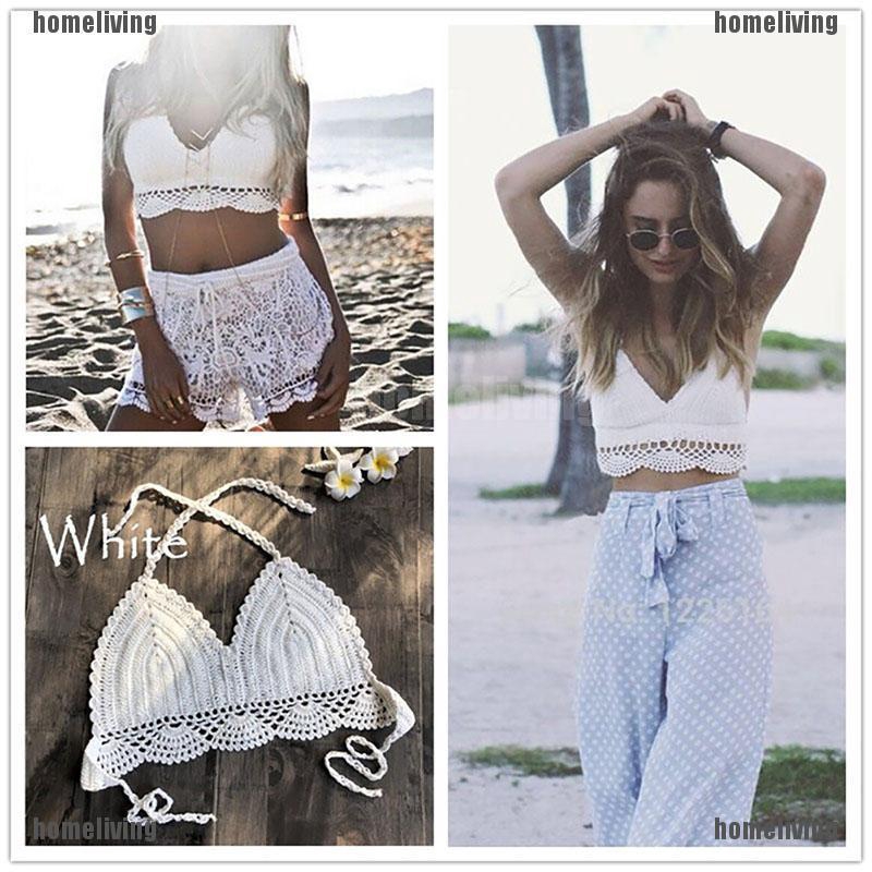 Áo ngực nữ dệt kim phong cách Boho gợi cảm