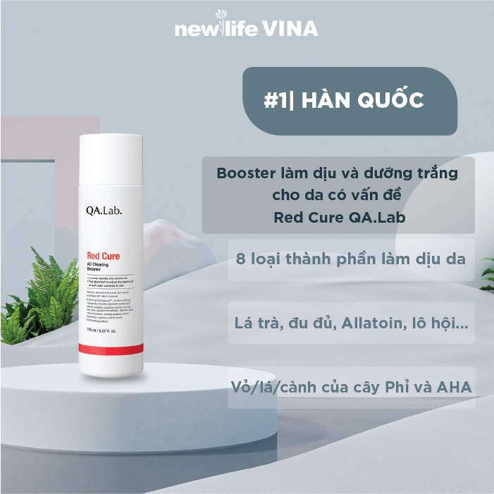 Tinh Chất Làm Dịu Và Dưỡng Trắng Da Qa.Lab Red Cure Ac Clearing Booster 150ml Giúp Da Săn Chắc Và Tươi Trẻ