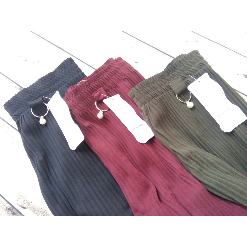 Quần ống rộng dập ly thun co giãn - Quần dài dập ly culottes | BigBuy360 - bigbuy360.vn