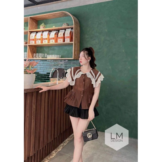 Áo cổ pha boy ren