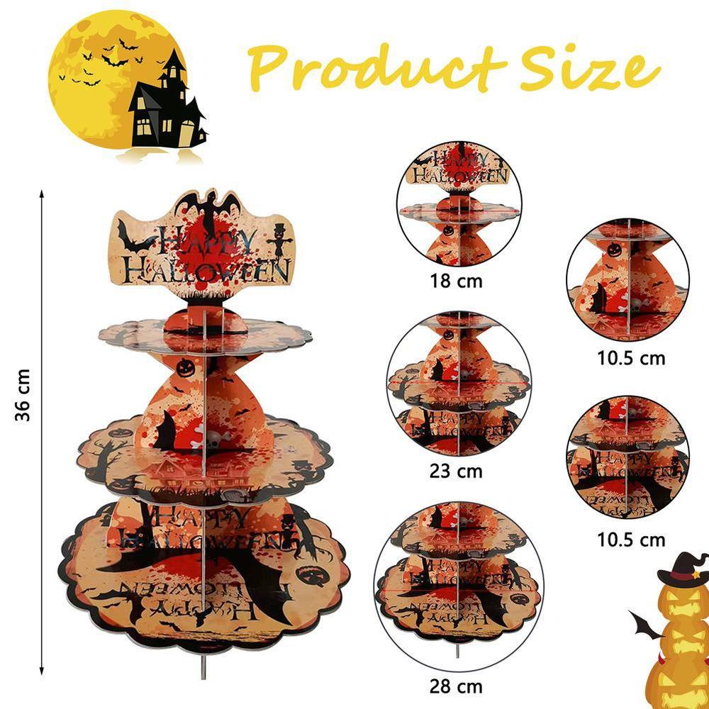 Lloyd Giá Đỡ Bánh Kem Tráng Miệng Cỡ Lớn Hình Dơi Bí Ngô Phù Thủy Trang Trí Tiệc Cưới Sinh Nhật Halloween