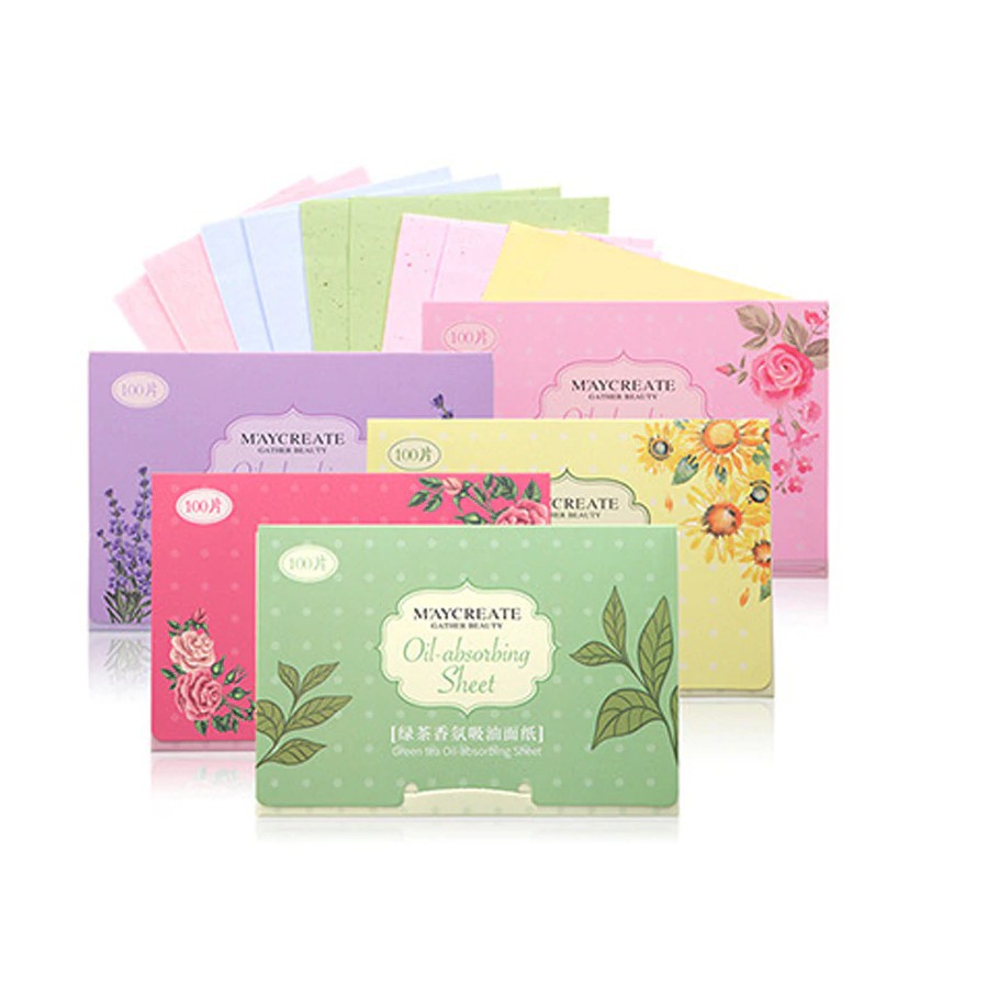 Giấy thấm dầu Maycreate 100 tờ giúp thấm hút dầu, bã nhờn trên da