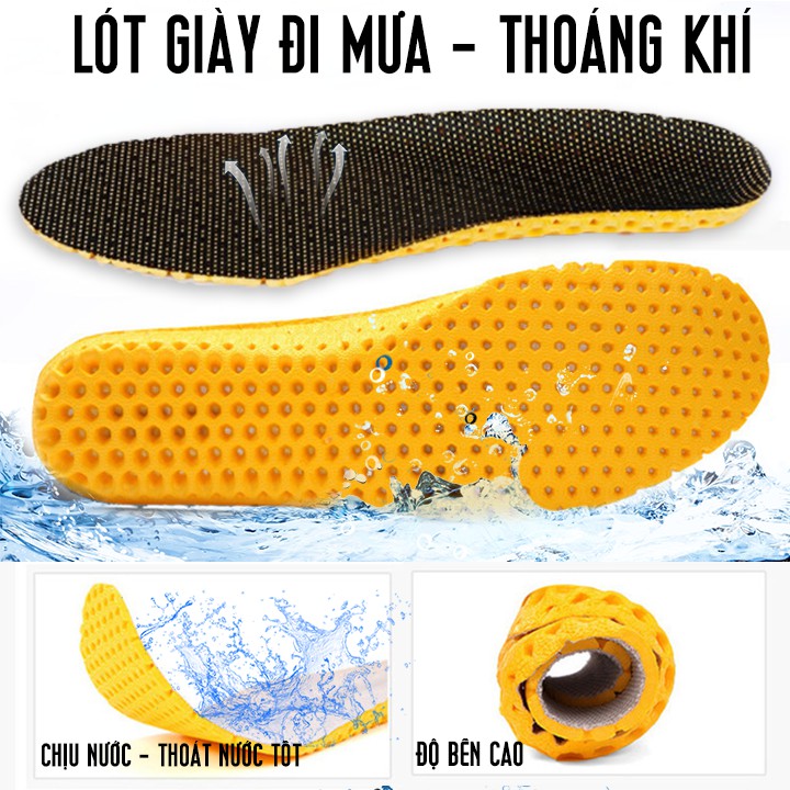 Lót giày chịu nước - đi mưa - khử mùi thoáng khí mùa hè