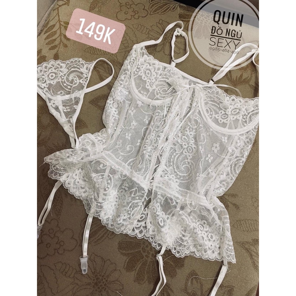 Set đồ lót ren xuyên thấu sexy gọng kẹp vớ sexy | BigBuy360 - bigbuy360.vn