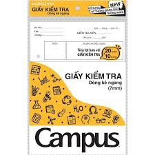 Giấy kiểm tra Campus kẻ ngang (20 tờ đôi+10 tờ đơn)