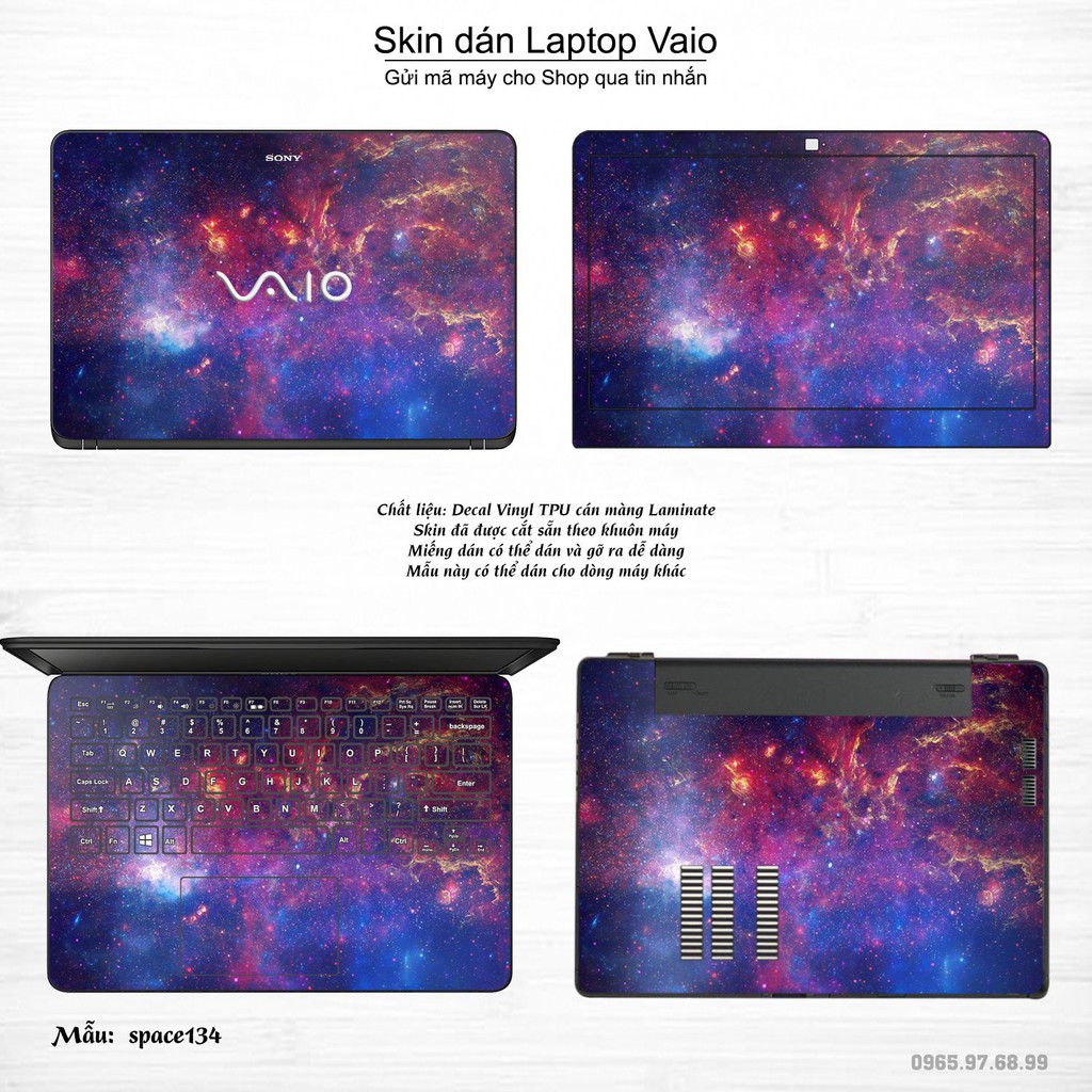 Skin dán Laptop Sony Vaio in hình không gian nhiều mẫu 23 (inbox mã máy cho Shop)