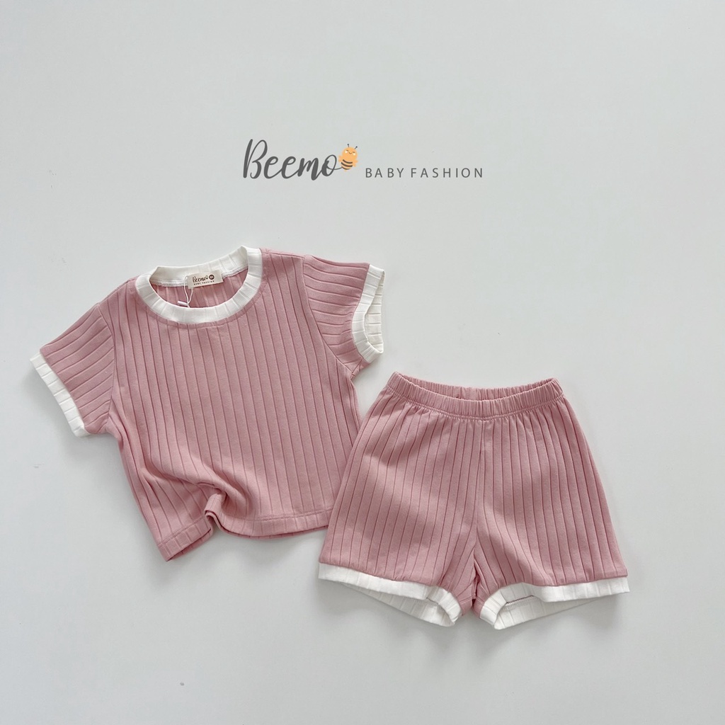 BEEMO - Bộ Cotton Thun Tăm Trơn 3 Màu Cho Bé