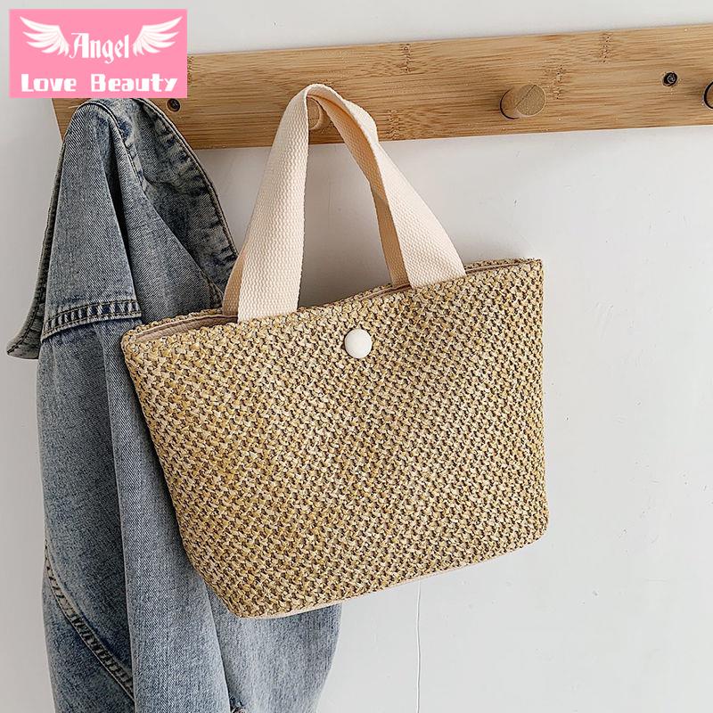 Thiên Thần~Hàng Có Sẵn] Túi Xô Đeo Vai Dệt Rơm Thời Trang Mùa Hè Phong Cách Phương Tây Dành Cho Nữ 2022