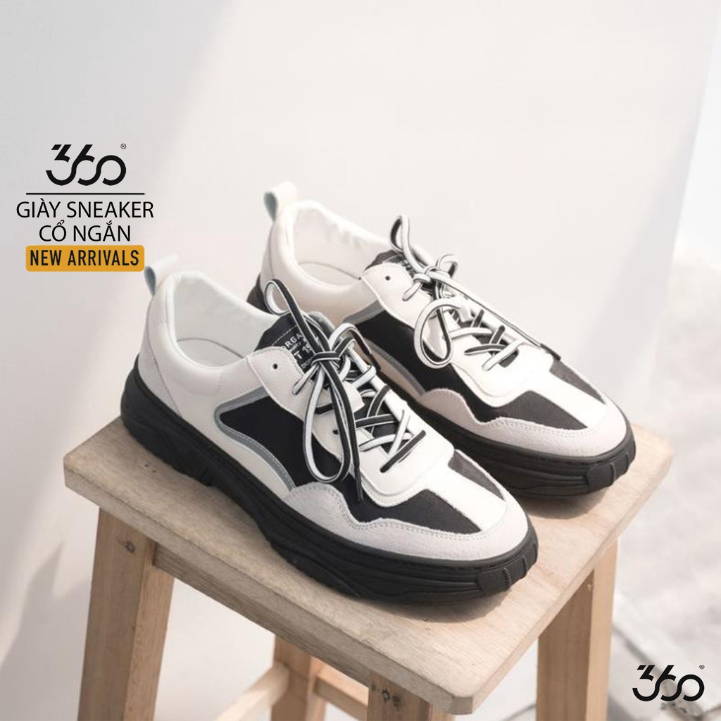Giày sneaker nam 360 BOUTIQUE phối màu đen trắng - GIACN005