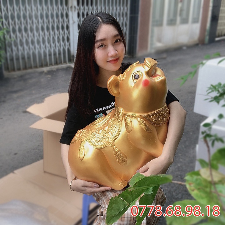 Heo đất to khổng lồ, lợn đất tiết kiệm size to dài 60cm, 65cm và 70cm