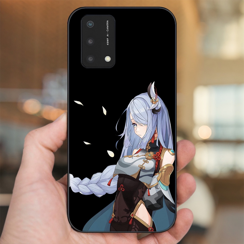 Ốp lưng Oppo A74, A93 5G, A95 viền đen in hình Shenhe Genshin Impact
