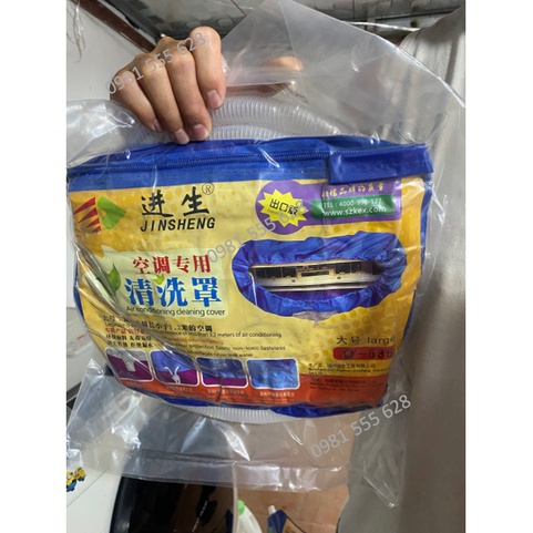 Áo vệ sinh máy lạnh trùm kín máy loại to kèm ống nước 2,8m