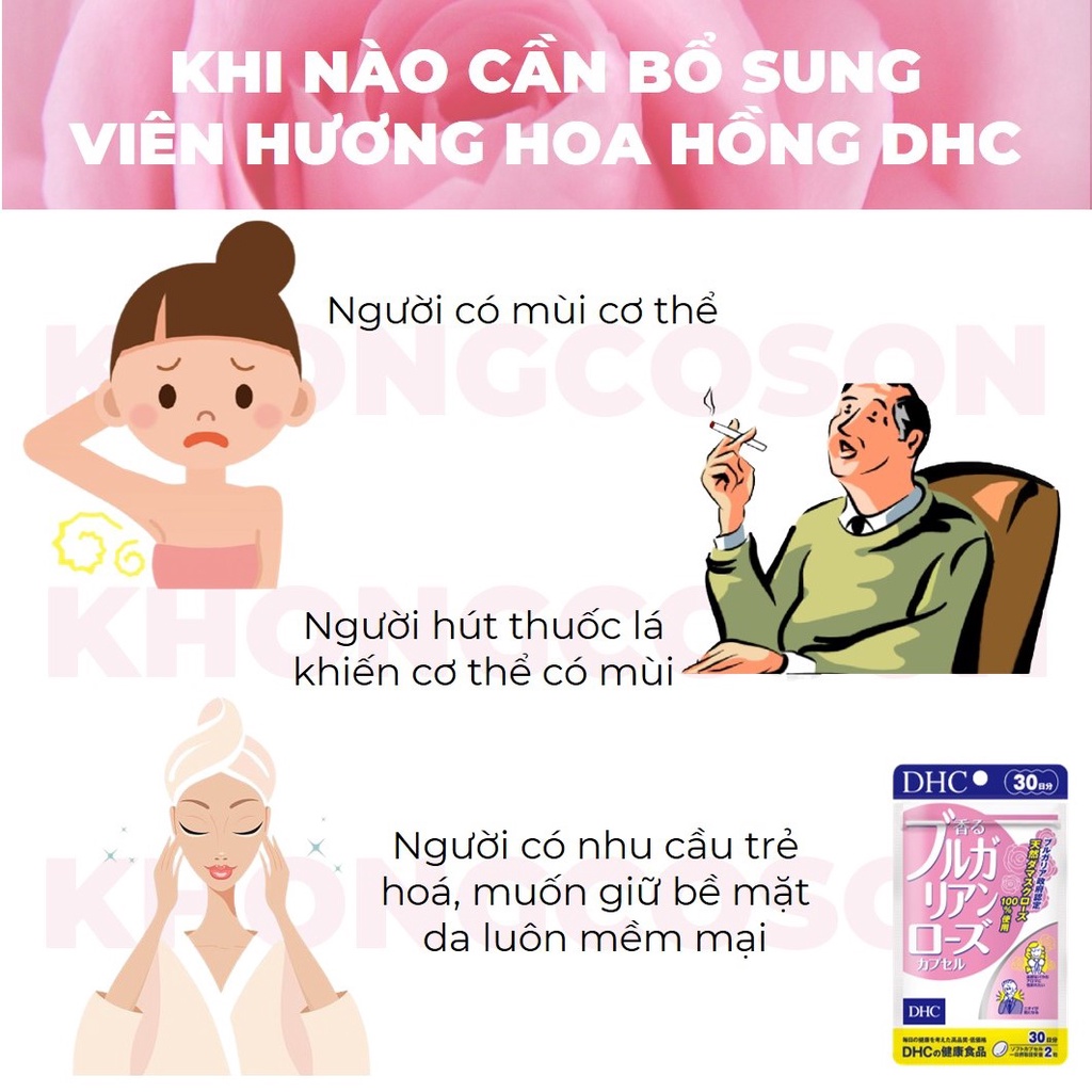 Viên Uống Hương Hoa Hồng DHC Bulgarian Rose Capsule 30 Ngày - Khongcoson
