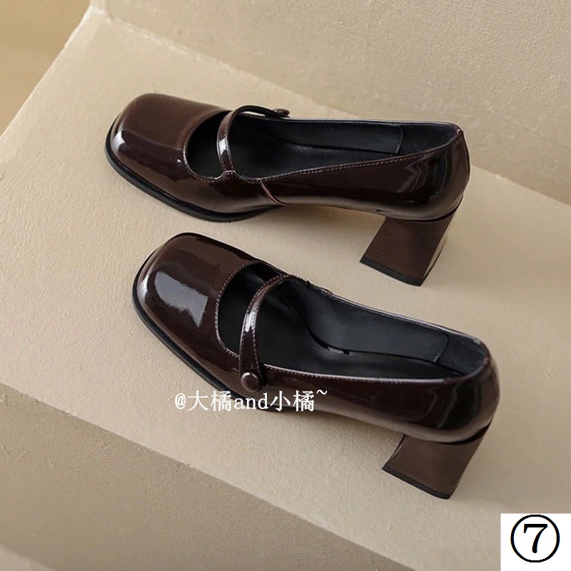 Giày Cao Gót Mary Jane Gót Dày Cài Khóa Kiểu Retro Thời Trang Xuân Thu 2022 Mới