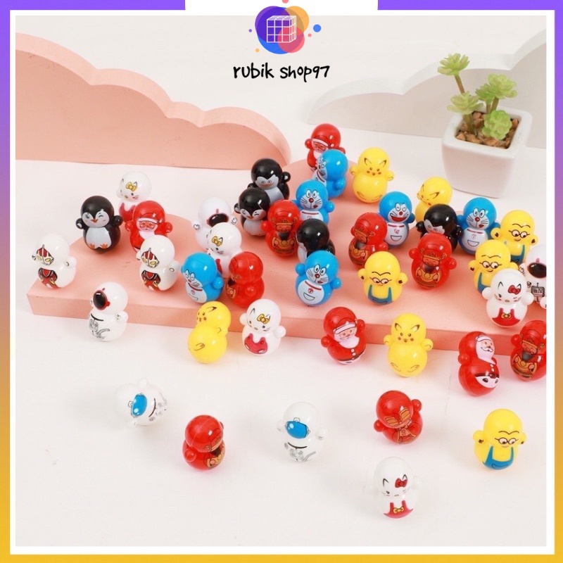 Lật đật squid game mini, đồ chơi lật đật mini doraemon cho bé dễ thương(pikachu, trò chơi con mực, minion) rubik-shop97