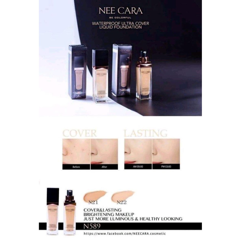 Kem nền Nee Cara Waterproof Ultra Cover Liquid Foundation N589 | BigBuy360 - bigbuy360.vn