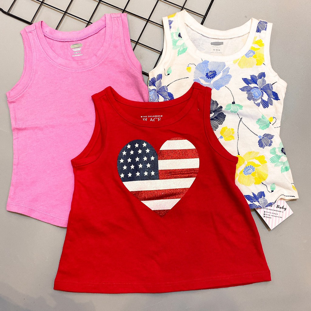 Áo ba lỗ, bộ áo ba lỗ cho bé gái old navy hàng xuất dư đẹp xinh xắn mùa hè [ size 12-18m ]