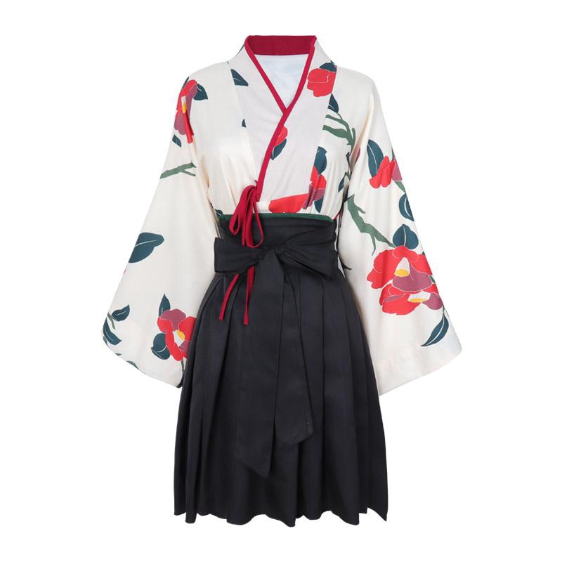 Chinese style Hanfu women's new suit improved printed tops women's high waist skirt two-piece suit