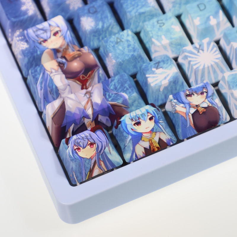 Gan Yu Keycaps Cherry Profile Genshin Impact theme PBT Dye thăng hoa bàn phím cơ học keycap 108 phím
