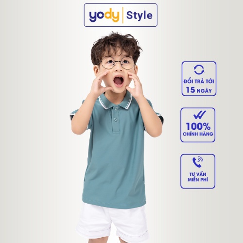 Áo Polo trẻ em airy cool bo kẻ YODY chính hãng - KID3072