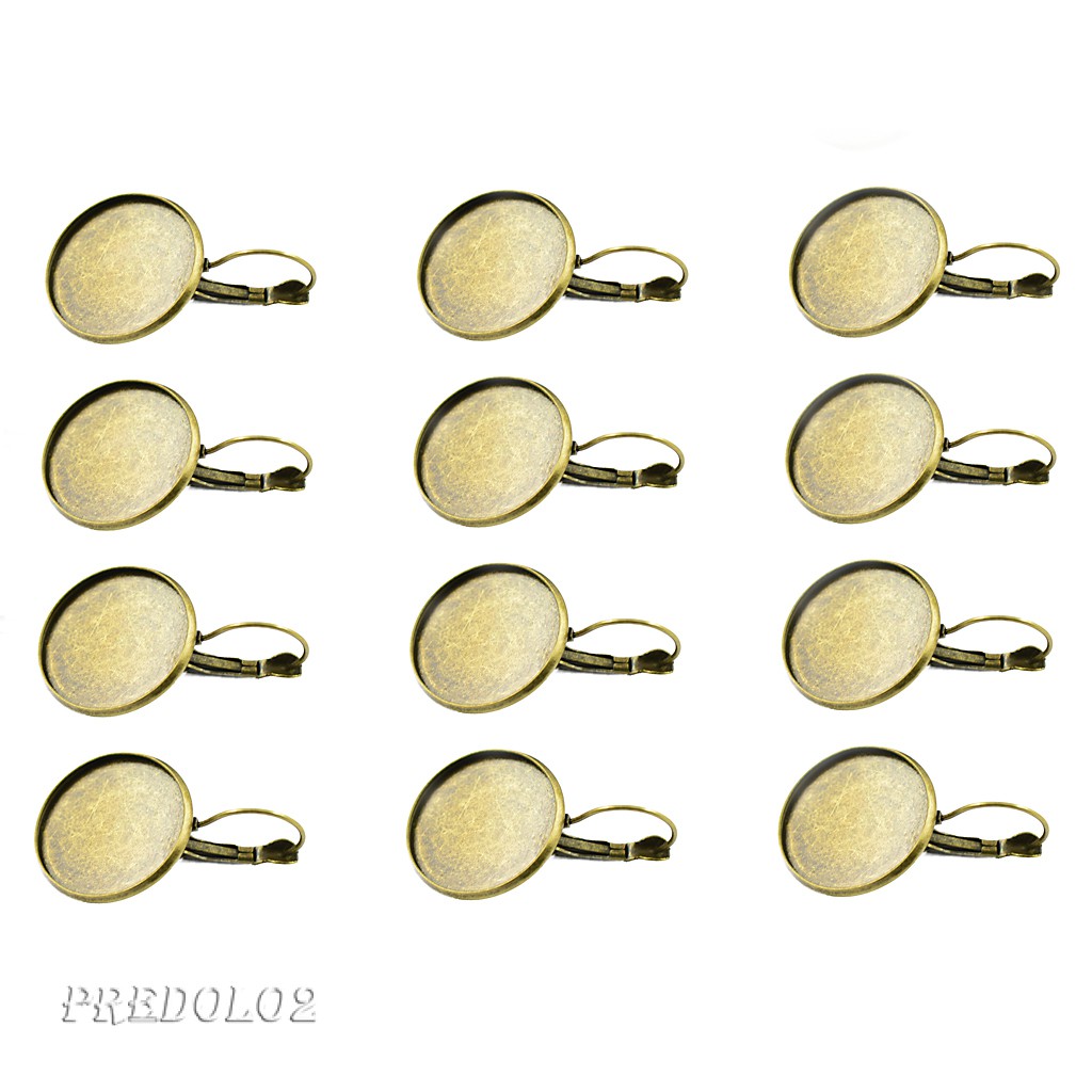 [Predolo2] Móc Kẹp Bông Tai Mạ Đồng Thau Mạ Cabochon Cố Định