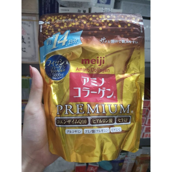 Bột collagen Meiji màu hồng 214g nội địa Nhật chính hãng