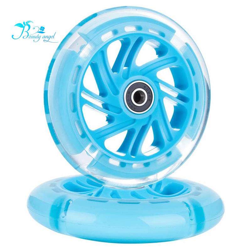 1 Cặp Bánh Xe Trượt Scooter Có Đèn LED Nháy 120mm Với Vòng Bi Trước/Sau Cho Trẻ Em