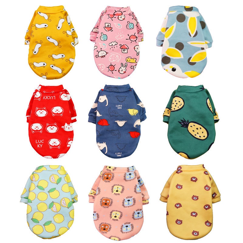 Áo Khoác Hoodie Chui Đầu In Họa Tiết Dễ Thương Cho Cún Cưng Cỡ Nhỏ XS-XXL