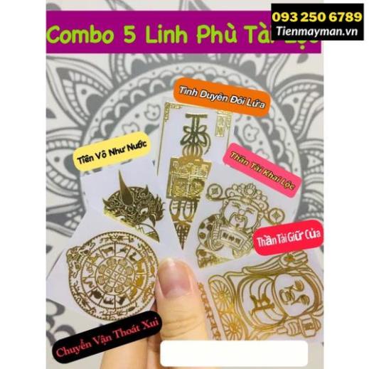 [Free Ship] Combo 5 Miếng Dán Điện Thoại Tài Lộc Lung Linh Phù Hợp Mang Tới May Mắn - Sức Khỏe - Phong Thủy
