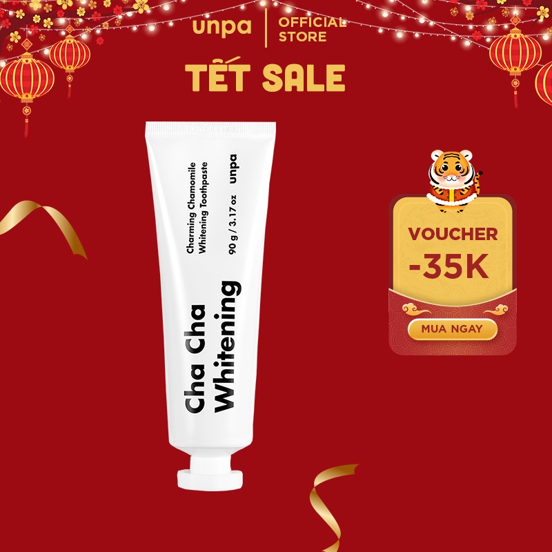 Kem Đánh Răng Giúp Trắng Răng Hoa Cúc Unpa Cha Cha Toothpaste Whitening 100gr