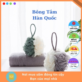 Bông tắm tròn cao cấp 2 màu siêu tạo bọt nhanh Hàn Quốc kì cọ tẩy da chết siêu mềm mịn