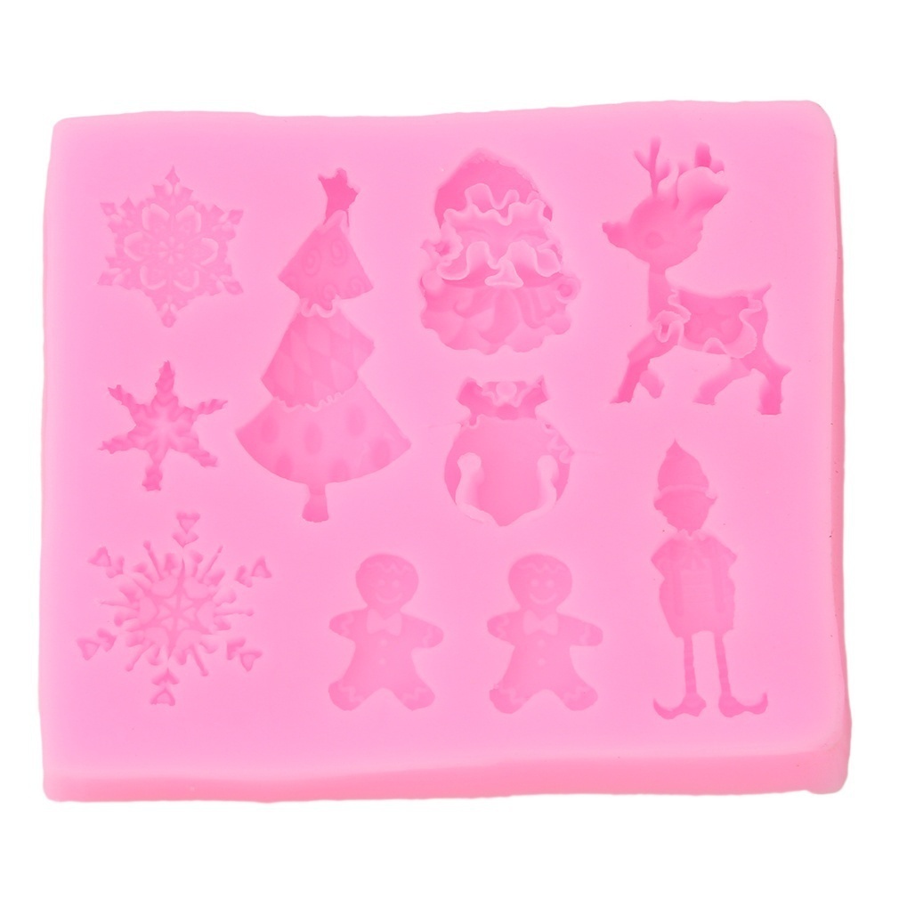 FM 1 PC Pink Christmas Chocolate Cake Silicone Mold Mould Baking Tools