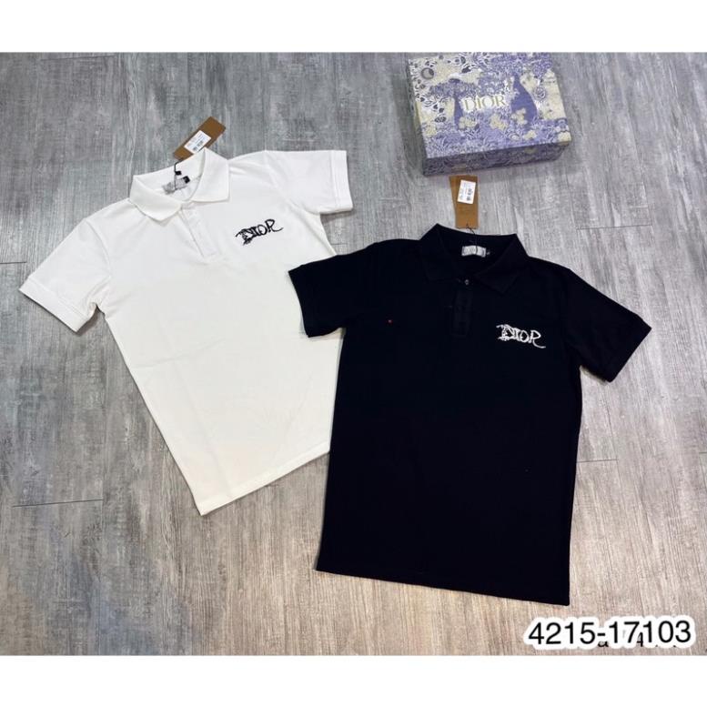 Áo Phông nam nữ - Áo thun cộc tay có cổ thêu chữ nổi bật cho nam