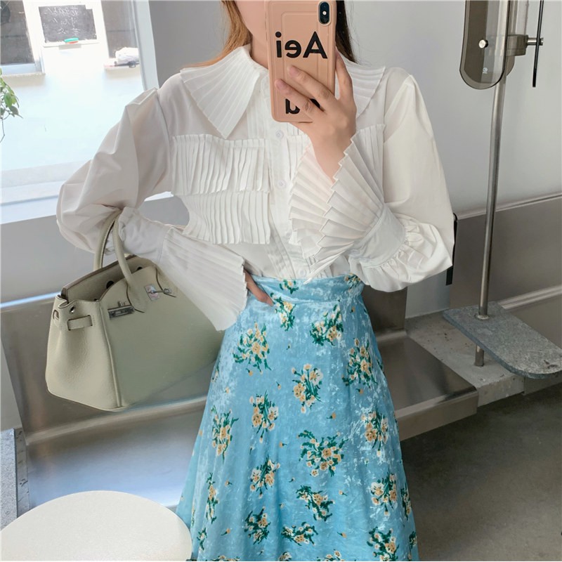 [ Mã 11FASHIONSALE1 giảm 10K đơn 50K ] Áo Sơ Mi Trắng Tay Dài/Chân Váy Chữ A Thời Trang Dành Cho Bạn Nữ | WebRaoVat - webraovat.net.vn