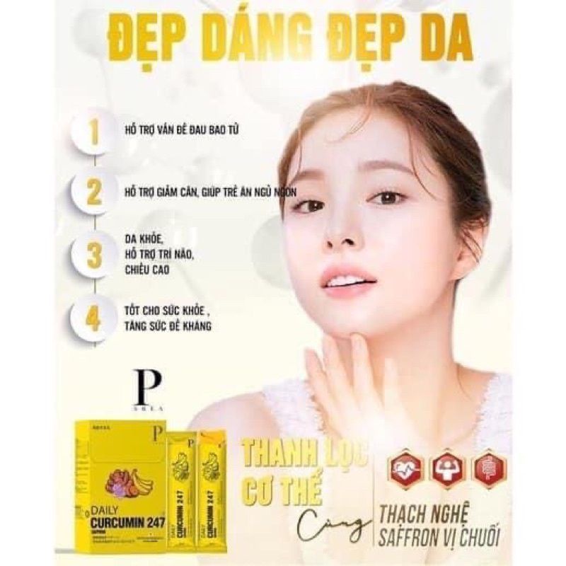 ( hot) Thạch nghệ Saffron  vị chuối 247 từ Nhật Bản, bổ sung tinh chất nghệ Nano