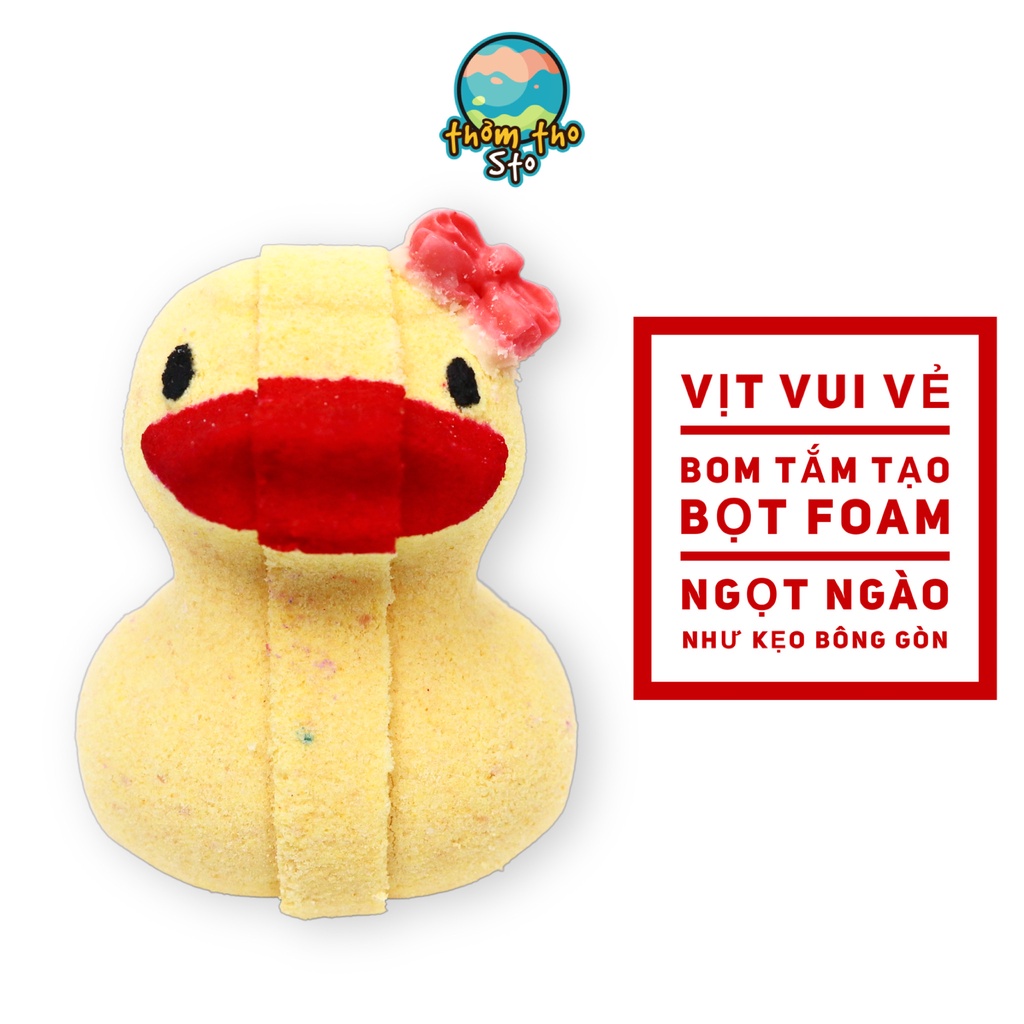 Bom tắm, viên sủi bồn tắm sủi màu sắc VỊT VUI VẺ bath bomb, 140 gram