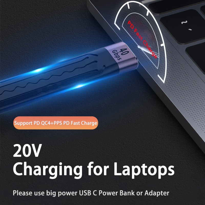 Dây cáp sạc nhanh Fonken USB 4.0 thế hệ 3 PD 100W 5W loại C 40Gbps chuyên dụng cao cấp