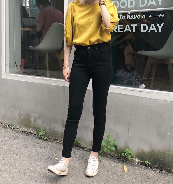 [XẢ KHO - GIÁ SỐC] Quần skinny đen trơn 9 tấc lưng cao form chuẩn | BigBuy360 - bigbuy360.vn