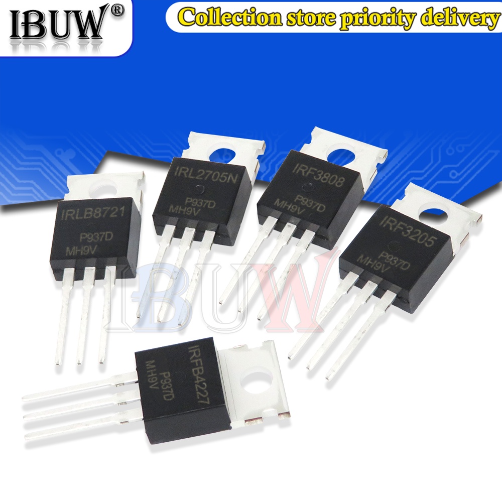 Set 10 Điện Trở IRL3705N Ilb8721 HFA15TB60 IRF3808 IRFB4227 TO220 IRL3705 15TB60 IRF3808PBF Irf427Pb Hfa25Tb6060