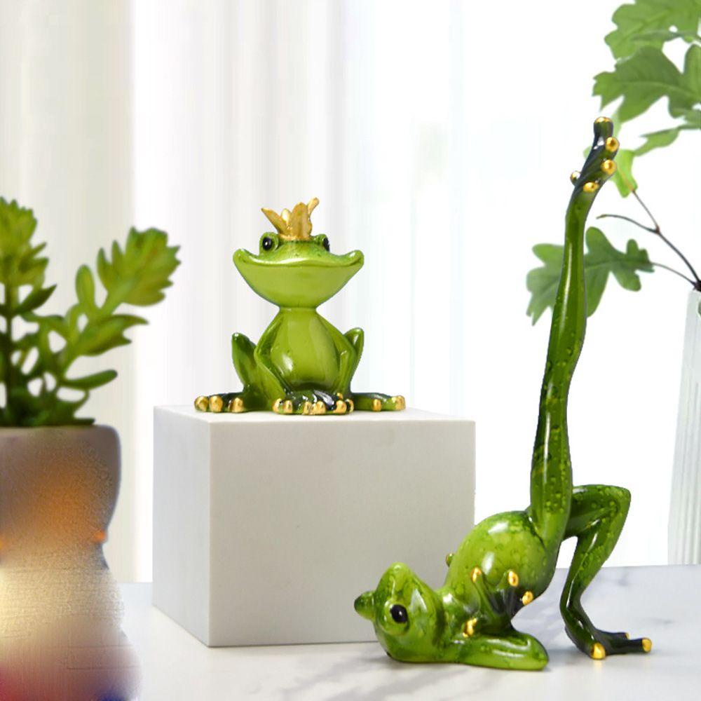 Chú Ếch Tập Yoga Hiện Đại Bằng Nhựa Resin Trang Trí Bàn Làm Việc