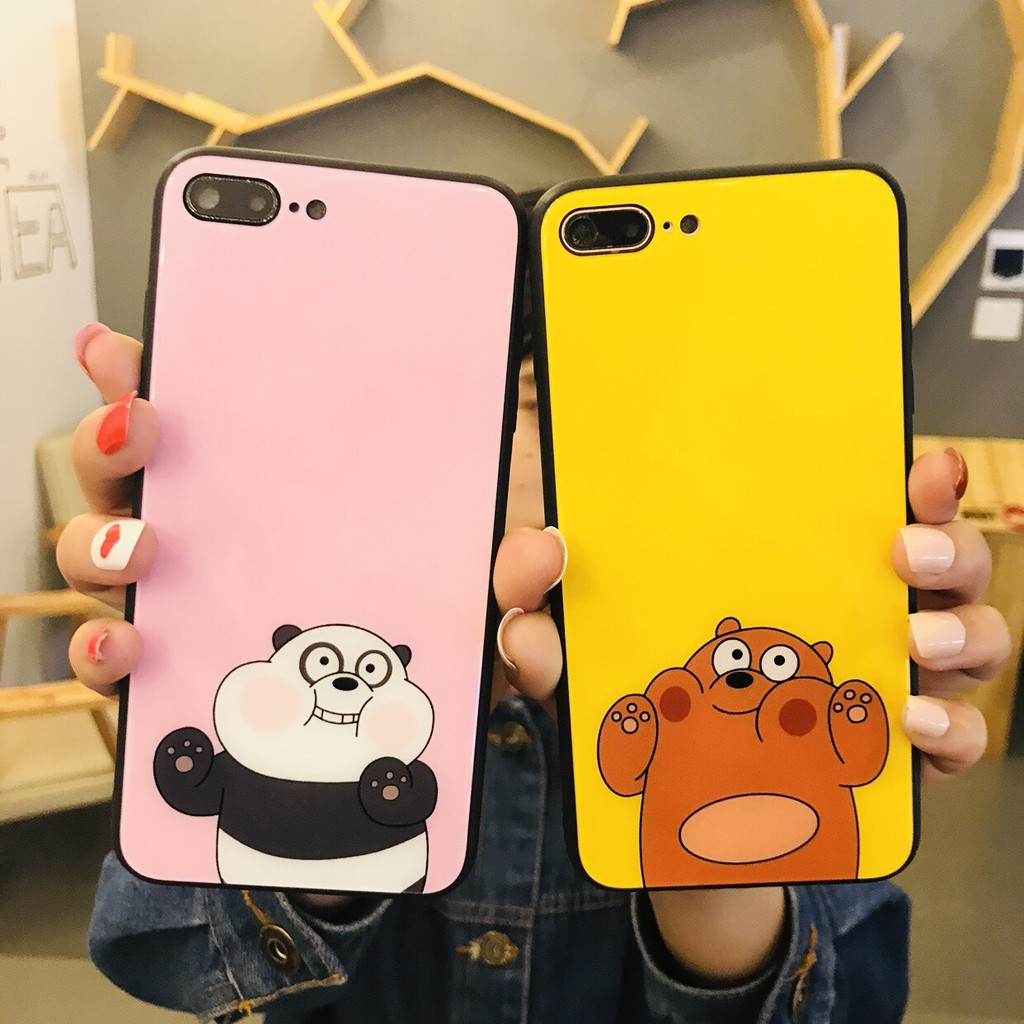 [ IPHONE ] Ốp Lưng Kính Cường Lực Panda Kute - A109