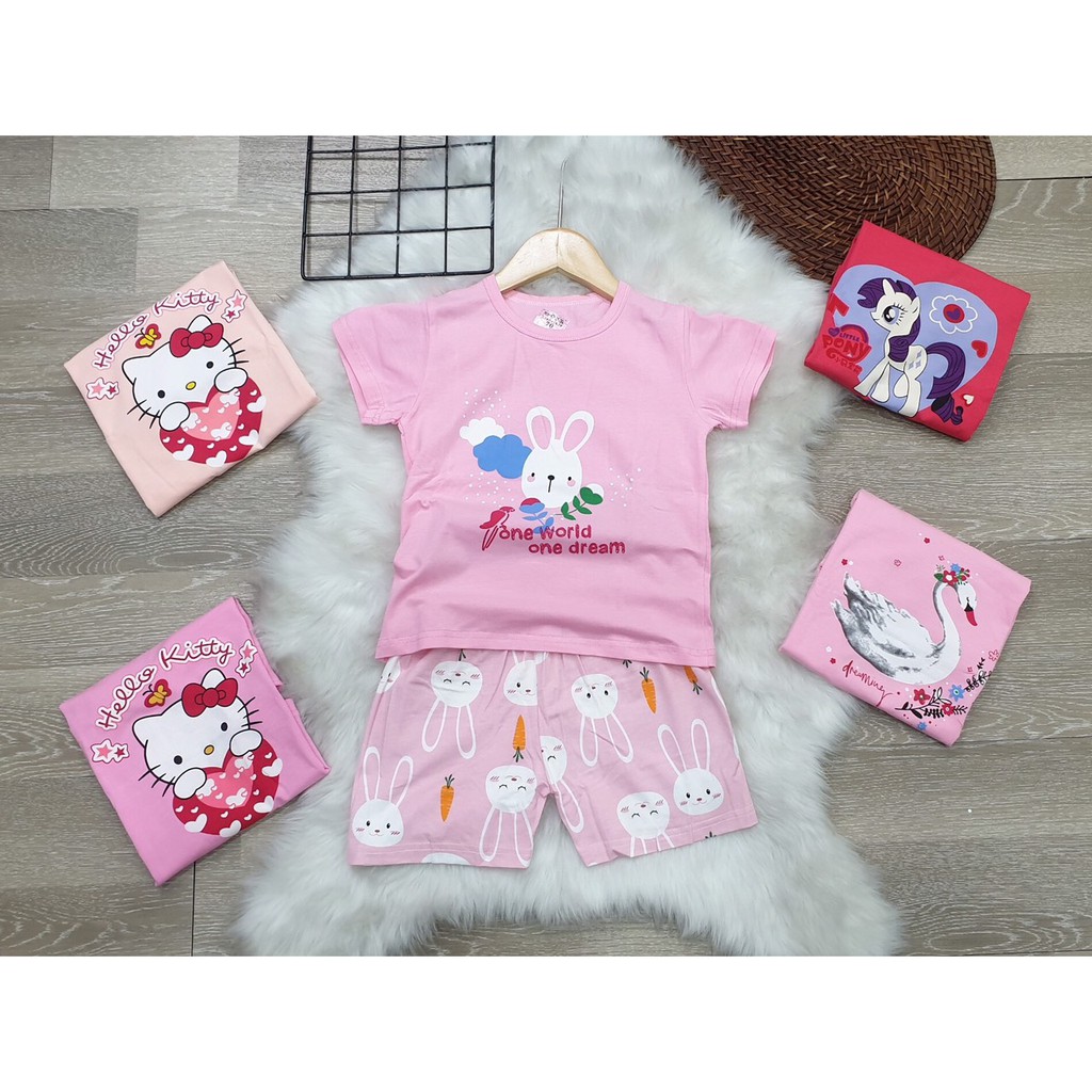 Bộ cotton xuất hàn bé gái 18-28kg